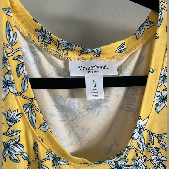 Motherhood maternity dress yellow with blue flowers medium - Picture 3 of 3